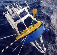 Stratus surface buoy being deployed
